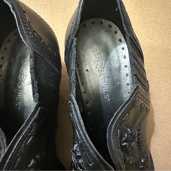 BCBGirls Black Leather Western Ankle Boots - Picture 4 of 9